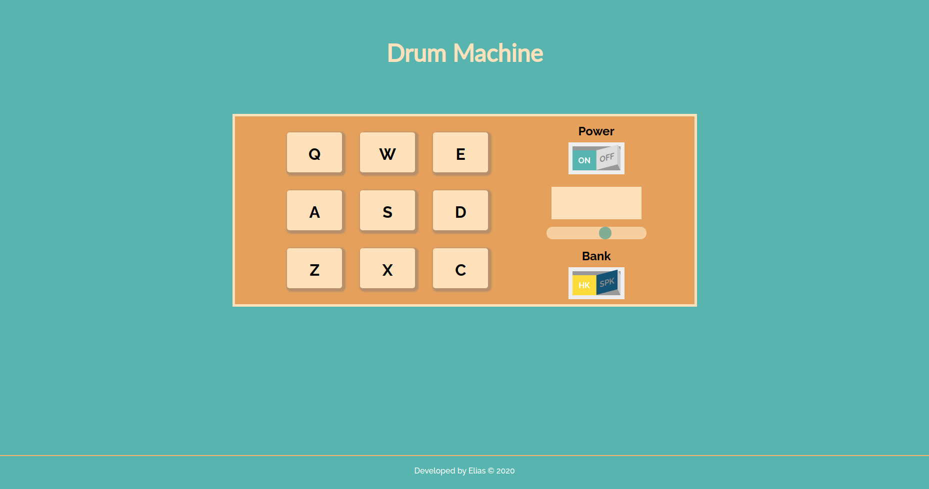 Drum Machine project site screen shot