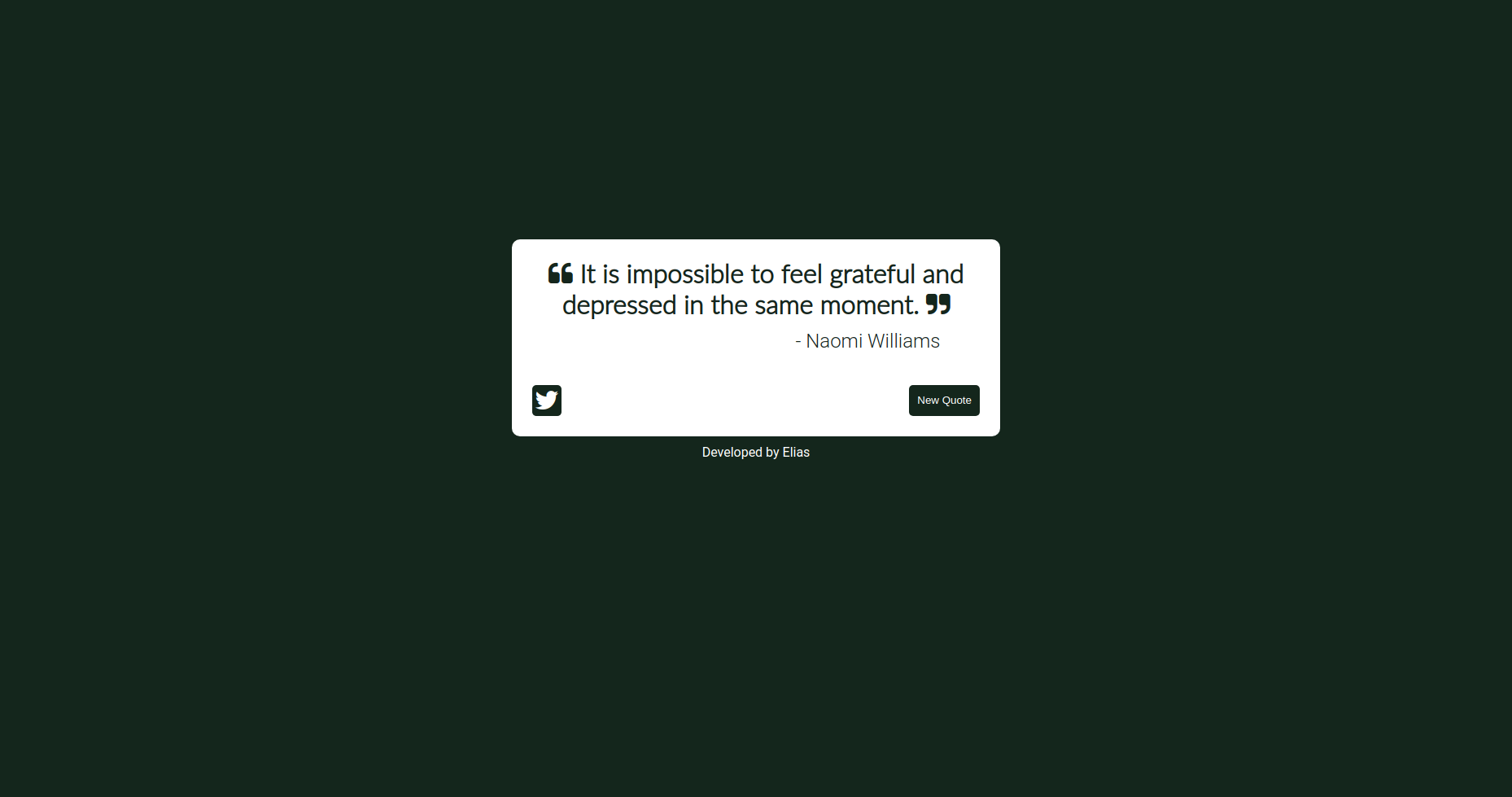 Random Quote Generator project site screen shot